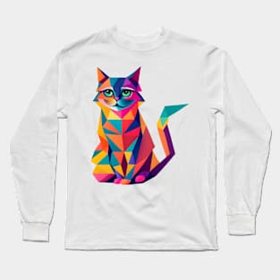 Cat Cute Geometric Long Sleeve T-Shirt